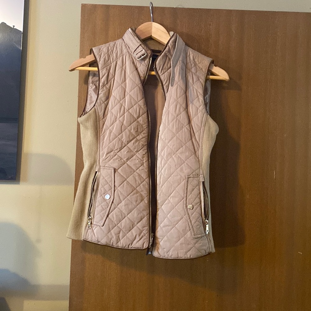 Tan Zara Puffer Vest